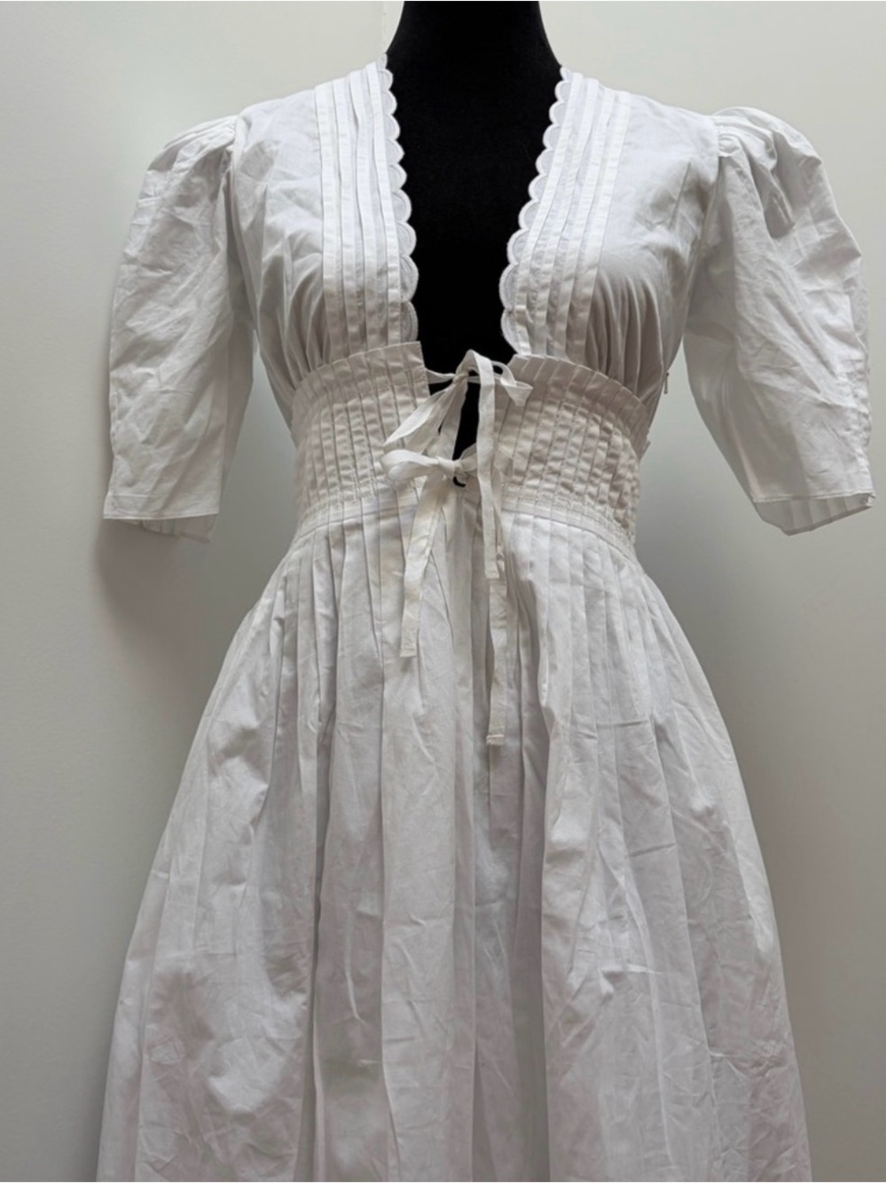NWT Lovaan- Boehm Short-Sleeve Cotton Midi Dress White Size AU 6 US 2 Summer - Picture 7 of 14